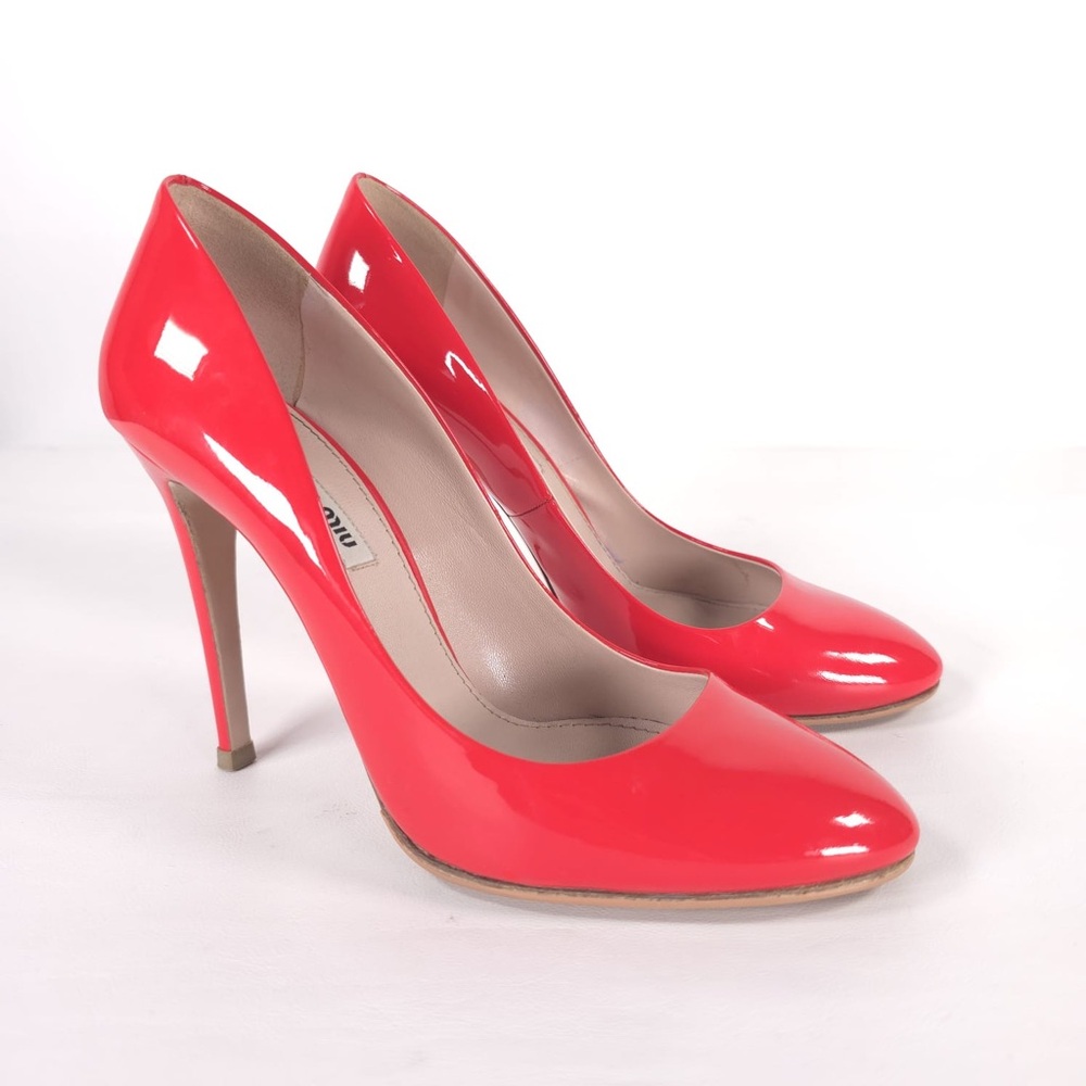 MIU‎ MIU PATENT LEATHER ITALY🇮🇹MADE 518277 VERENICE LACCA Heels Pumps Size 38